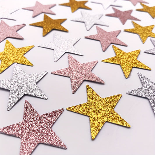 50pcs Paper Star Confetti – Golden Confetti for Wedding Sprinkling Supplies, Party Table Decoration, Christmas Glitter, and Cute Aesthetic Items for Teens and Unique Occasions