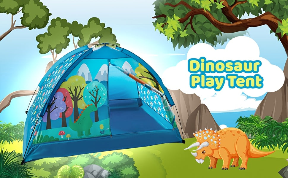 Youngsters' Forest Dinosaur Play Tent - Durable Polyester, Easy Assembly, Breathable Mesh Panels, 60"L x 36"W x 36"H - Perfect for Indoor & Outdoor Fun