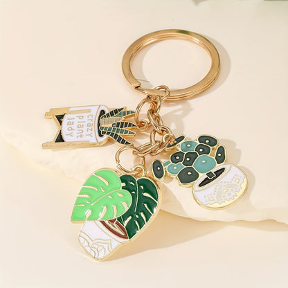 Botanical Charm Keychain: Succulent & Plant Pendant, Creative Green Keyring for Fashion and Decor - Hiccupzz