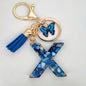 Blue Butterfly Alphabet Initial Keychain - Cute Resin Charm for Bags and Daily Use - Hiccupzz