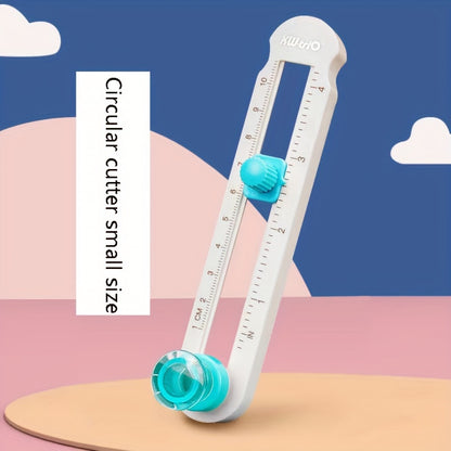 360-Degree Rotating Circle Cutter - Manual Paper Trimmer For Greeting Cards & Crafts, Durable Plastic Construction - Hiccupzz