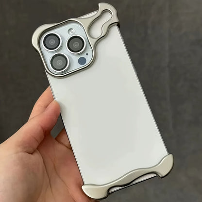 Metal Corner Anti-Fall Special-Shaped Phone Case For iPhone 15 Pro Max 14 15 Pro 14 Pro Max 14 15 Plus 13 Pro Max 13 Pro With Lens Film Frameless Slim Shockproof - Hiccupzz