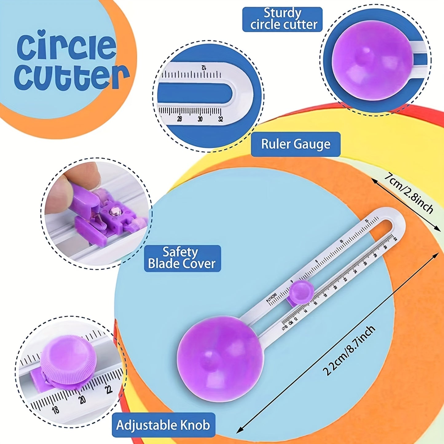 Adjustable Circle Cutter for Paper Crafts and Cardboard Cutting - Precision Tool for Perfect Circles