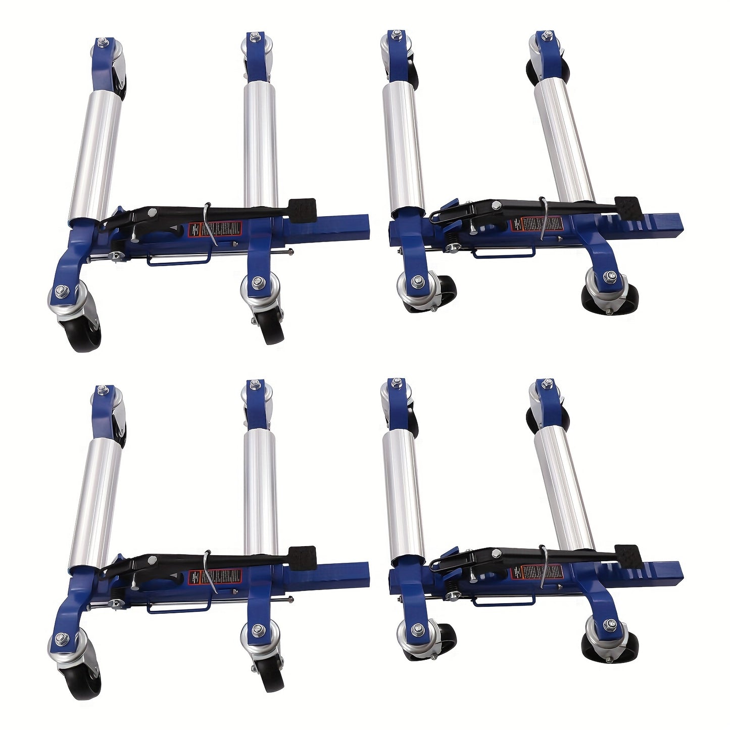 Set Of 4 Car Wheel Dolly Heavy Duty Self Loading Dolly With Ratcheting Foot Pedal, 1300lbs Capacity