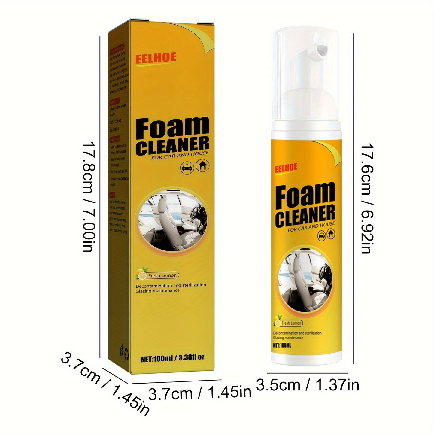 1/2/3 Pcs Multi-Functional Foam Cleaner - Automotive Interior Plastic Care Spray for Instrument Panels, Steering Wheels, and Seats