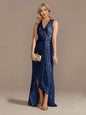 Women's Sequin Twisted Irregular Evening Dress - Hiccupzz