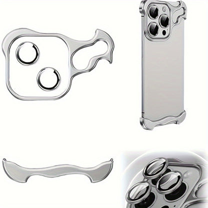 Metal Corner Anti-Fall Special-Shaped Phone Case For iPhone 15 Pro Max 14 15 Pro 14 Pro Max 14 15 Plus 13 Pro Max 13 Pro With Lens Film Frameless Slim Shockproof - Hiccupzz