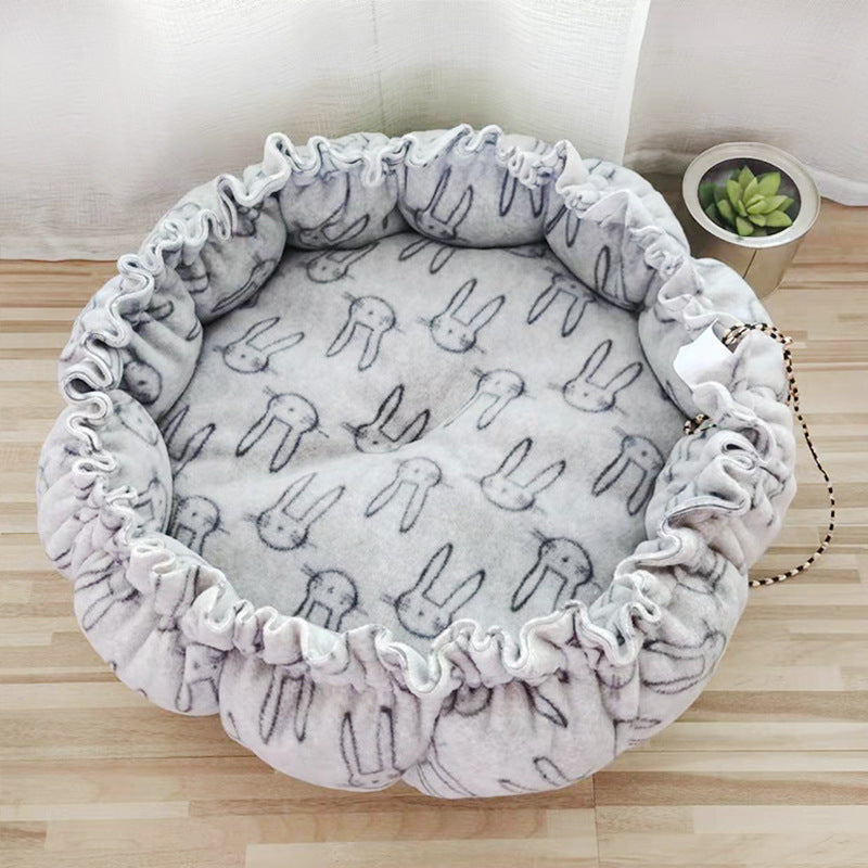 135cm Fluffy Cotton Pet Sleeping Nest & Play Gym Mat with Arch Toys