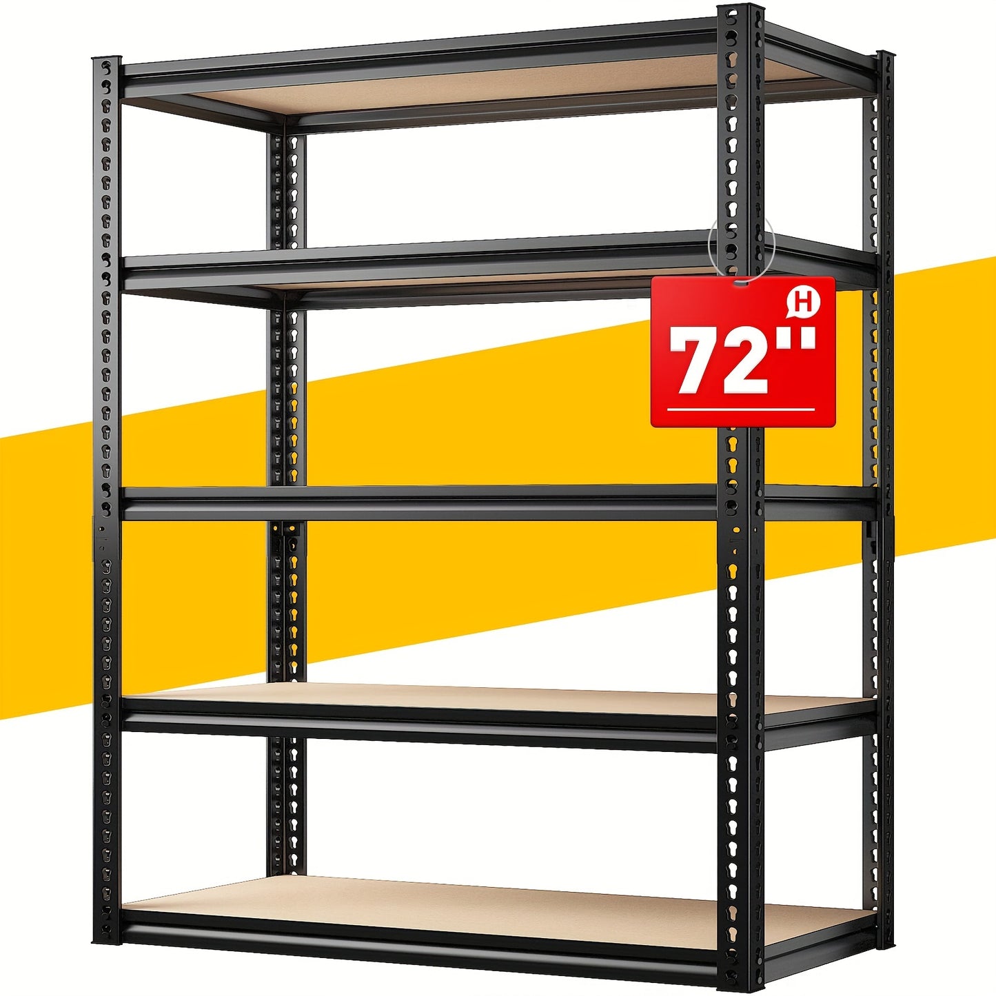 2000LBS Garage Shelving - 5-Tier Heavy Duty Metal Storage Shelves, Adjustable Shelving Unit, 35.5"W x 72"H x 15.8"D, for Garage, Basement, Pantry, Utility Rack Shelf