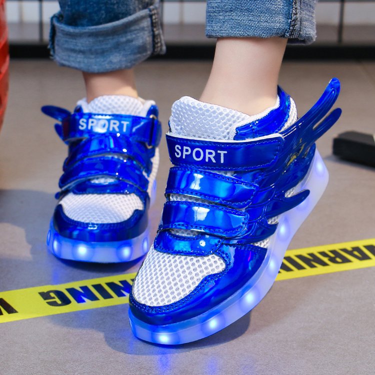 Lights up, children's sneakers, glitter shoes