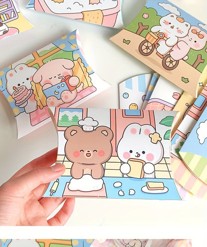 Cartoon Animal-Themed Pillow Gift Boxes (1-Pack) – Perfect for Small Candies, Birthdays, Holidays, and Special Occasions, Featuring Adorable Bear and Bunny Designs - Hiccupzz