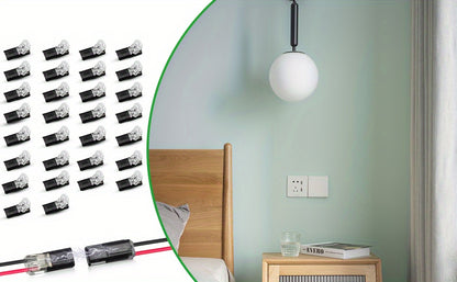 50 Pcs Quick Splice Solderless Connectors - 2-Pin Dual Way for LED Strips, Car, Low Voltage Applications