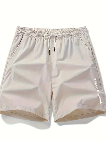 Men's Casual Loose Fit Active Shorts, Chic Letter Print Sports Shorts For Summer - Hiccupzz