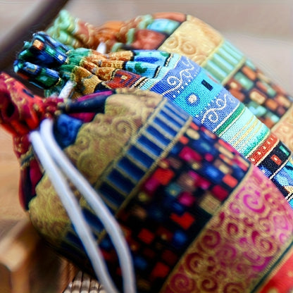 Egyptian-Inspired Linen Gift Bag with Drawstring: Versatile Storage Pouch for Jewelry, Halloween Candy, Christmas Presents, and Party Favors (3.9x5.51 Inches) - Hiccupzz