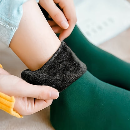 6 Pairs Unisex Thermal Socks - Ultra-Warm, Fleece-Lined, Mid-Calf Boot Socks for Cold Weather - Hiccupzz