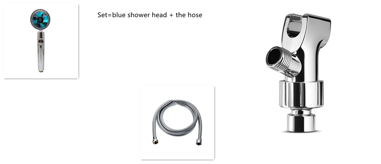 Shower Head Water flow 360 Degrees Rotating With Small Fan ABS Rain High Pressure Spray Nozzle Bathroom Accessories