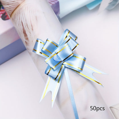 Small Hand Pull Flower Ribbon Bows (10/50pcs): Perfect for Gift Wrapping, Holiday Decor, and Wedding Decorations - Hiccupzz
