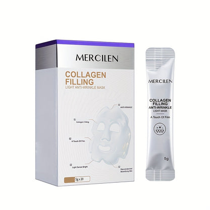 COLLAGEN FILLING LIGHT WRINKLE SMOOTH MASK, Portable Travel Essential Mask, Moisturizing And Rejuvenating Facial Mask - Hiccupzz