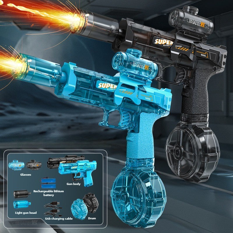 Electric LED Water Gun for Kids – Powerful Automatic Water Spray Blaster with Simulated Recoil Effect