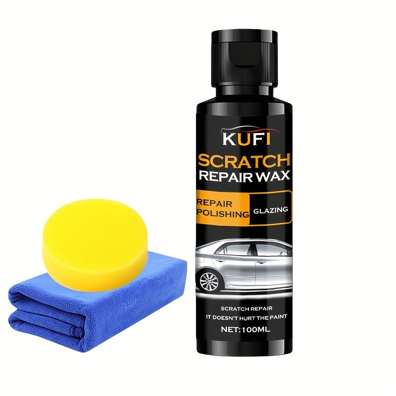 Universal Car Scratch Repair Wax Kit, Polishing & Waxing Scratch Removal Restoration Cream for All Vehicles - Plastic Surface Compatible