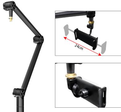 Desktop Microphone Stand - Universal Folding Cantilever for Live Broadcast & Karaoke