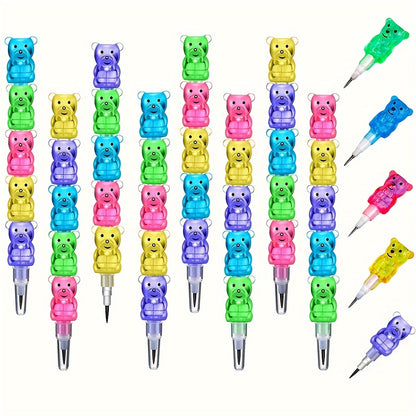 5pcs/10pcs/20pcs Random Creative Bear 5-Section Pencils – Fun Office and School Supplies - Hiccupzz