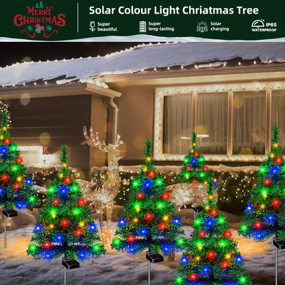 Solar-Powered Christmas Tree Garden Stake Lights
