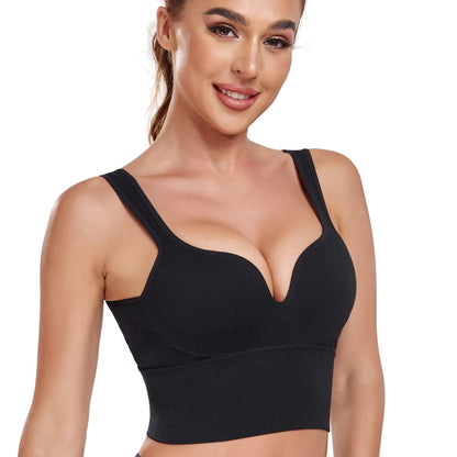 Women's Seamless U-Back Sports Bra, Non-Wired Anti-Sagging Gathered Fixed Pads, Yoga Running Fitness Sports Bra, Shockproof Athletic Wear - Hiccupzz