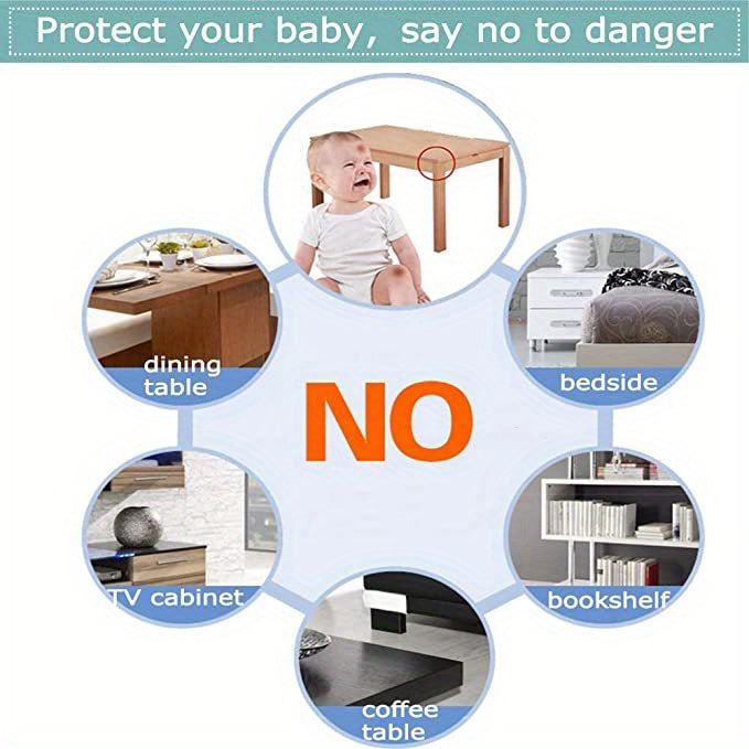 12 Pcs Baby-Safe Clear Corner Guards - Adhesive Gel for Tables, Furniture & Cabinets