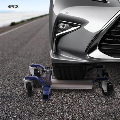 Set Of 4 Car Wheel Dolly Heavy Duty Self Loading Dolly With Ratcheting Foot Pedal, 1300lbs Capacity - Hiccupzz