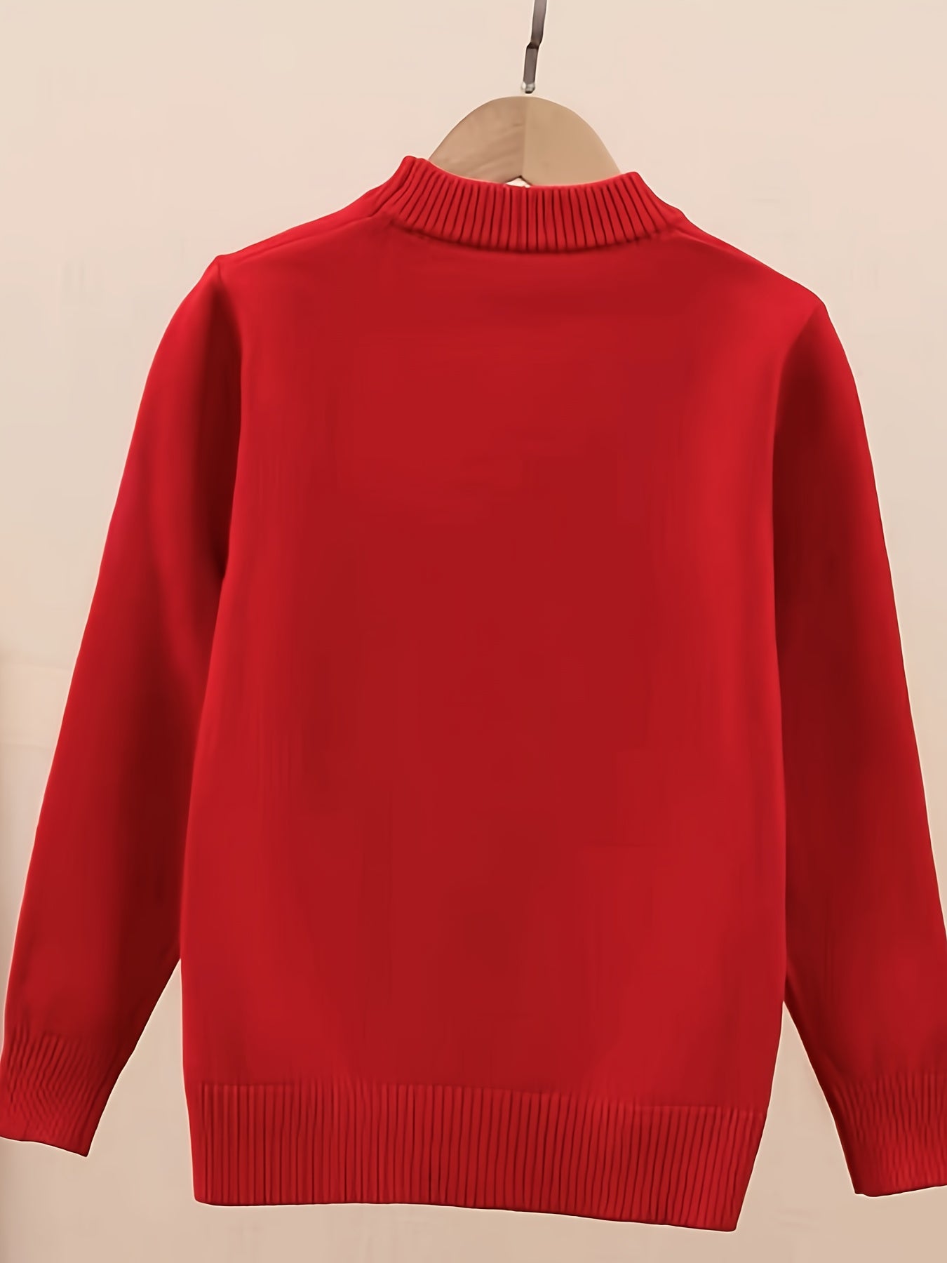 Boys' Cotton-Blend Knit Sweater - Casual Round Neck Pullover for Fall/Winter