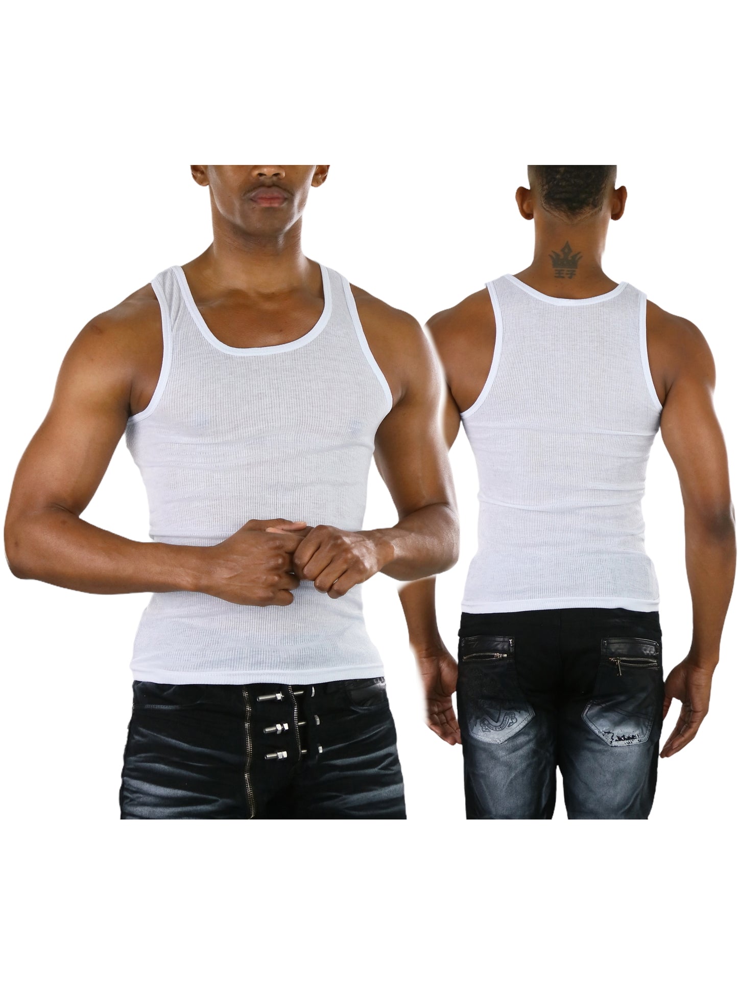 Men's Multi-Pack of Slim Fit Shallow Scoop Neck Undershirts