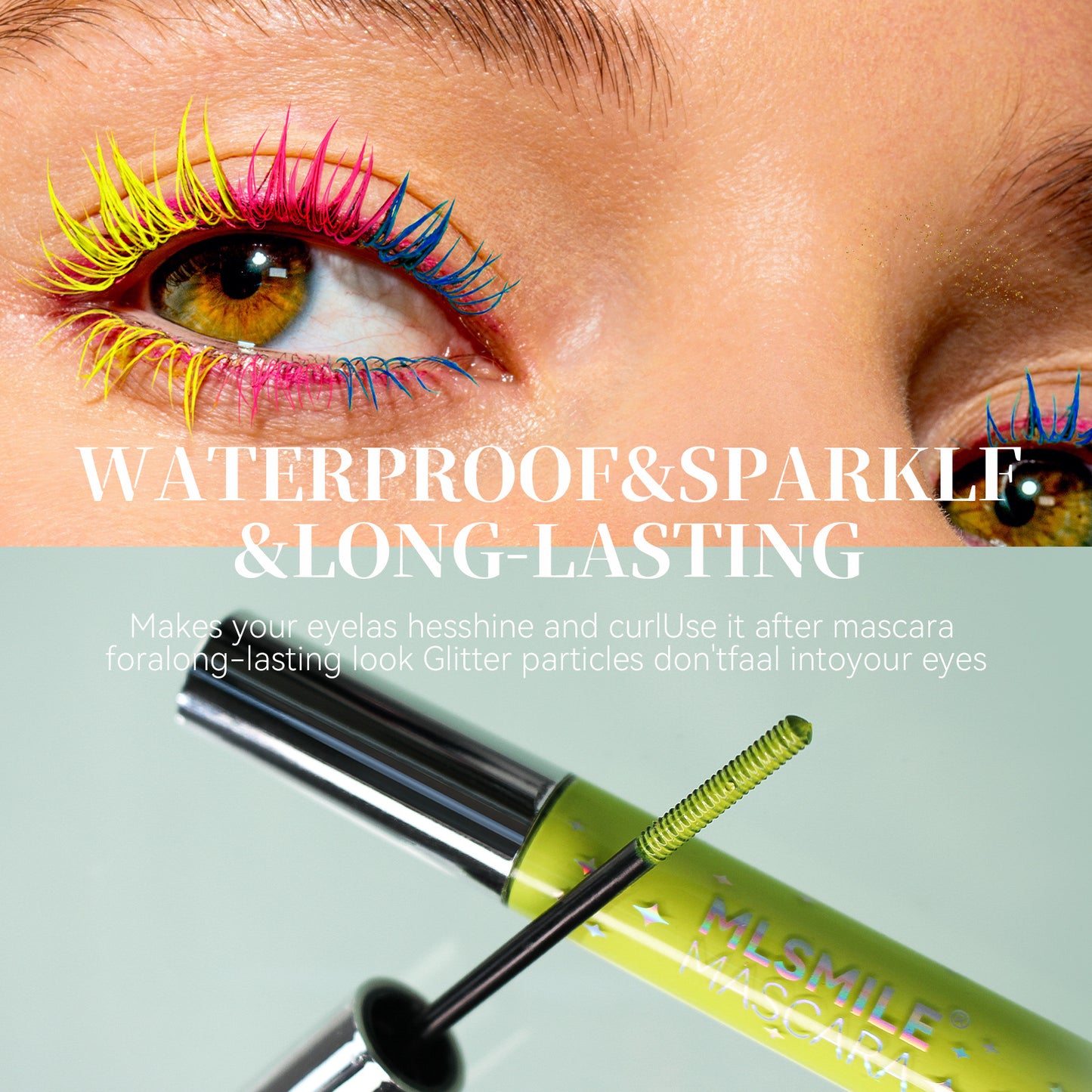 Pearlescent Color Mascara: Thin, Glittering, Waterproof & Smudge-Proof