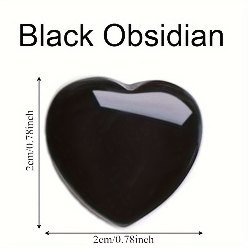 Corazones de obsidiana de cristal Art Deco: piedras naturales pulidas en forma de corazón (1/5/7 piezas) para meditación, yoga y regalos decorativos