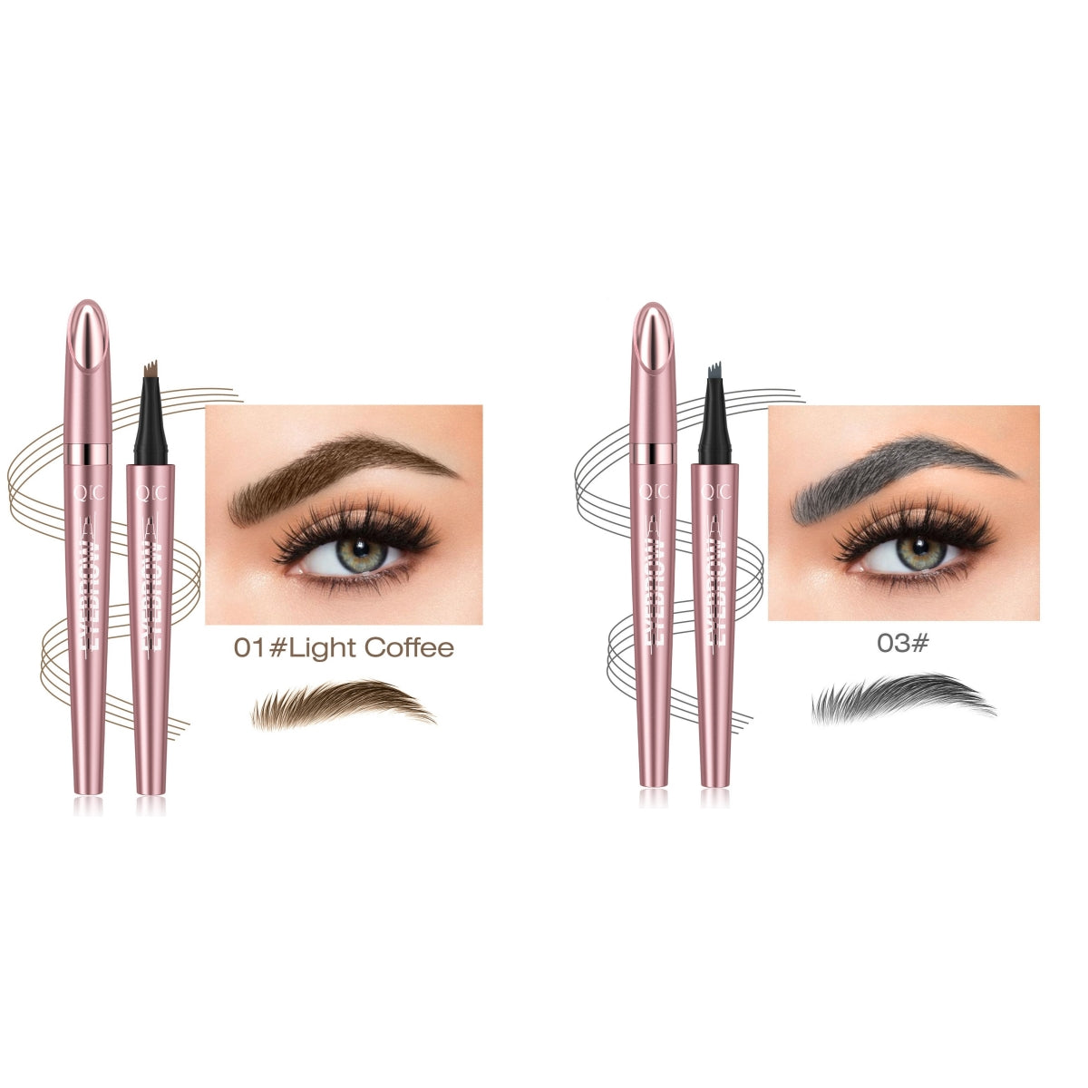 Waterproof And Smooth Not Smudge Four-fork Liquid Eyebrow Pencil