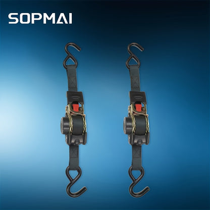 Automatic Retractable Ratchet Straps - 2 Large Straps for Cars, Motorcycles, & Off-Road Vehicles - Hiccupzz