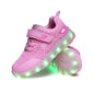 Size 26-37 Kids Led USB Recharge Glowing Shoes Children's Hook Loop - Hiccupzz