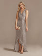 Women's Sequin Twisted Irregular Evening Dress - Hiccupzz
