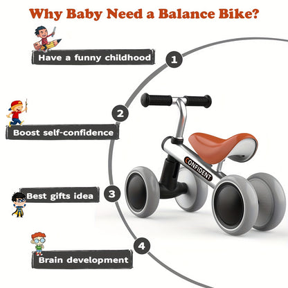 Baby Balance Bike for 1-Year-Old Boys & Girls, Pedal-Free Bicycle for 12-36 Months