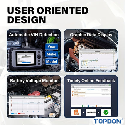 TOPDON AD500 Diagnostic Scan Tool with Reset Functions & AutoVIN, Lifetime Updates - Hiccupzz