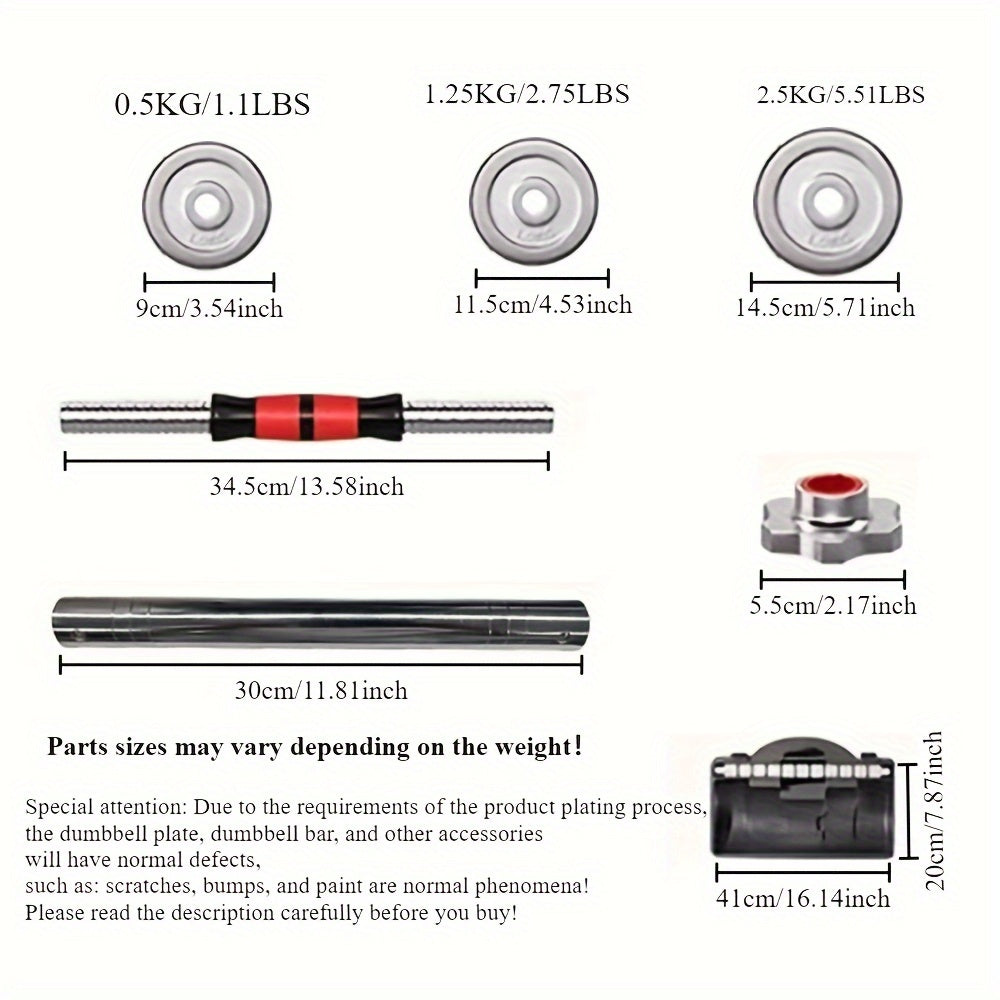 Adjustable Dumbbell Set - Foam Handles, Cast Iron Weights, Anti-Slip Grip, Home Gym Equipment