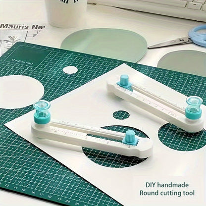 360-Degree Rotating Circle Cutter - Manual Paper Trimmer For Greeting Cards & Crafts, Durable Plastic Construction - Hiccupzz