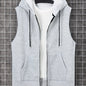 Men's Sleeveless Zip-Up Hoodie Vest with Pocket, Casual Outdoor Activewear - Hiccupzz