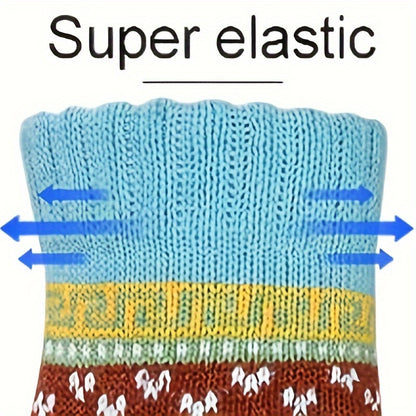 5 Pairs Women's Winter Knitted Socks - Thick, Warm, Soft, for Hiking, Skiing, Outdoor & Casual Wear - Hiccupzz
