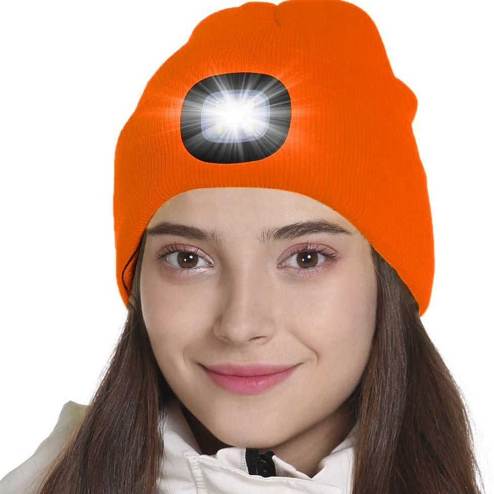 LED Light Knitted Cap - Rechargeable & Removable Luminous Warm Hat