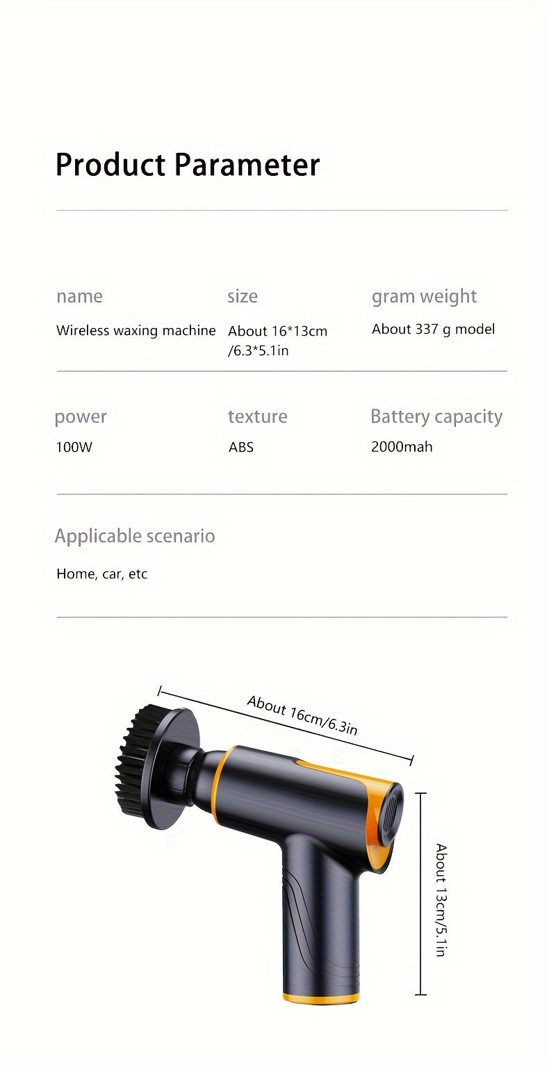 100W Wireless Rechargeable Car Waxing Machine - Small Polisher for Locomotive, Scratch Repair & Multifunctional Portable Polishing