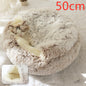2 In 1 Dog And Cat Bed Pet Winter Bed Round Plush Warm Bed House Soft Long Plush Pets Bed Pet Products - Hiccupzz