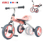 4-in-1 Kids Tricycle for 2-5 Years Old, Folding Toddler Balance Bike with Removable Pedals