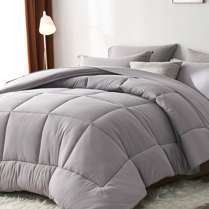 7-Piece Checkered Comforter Set – All-Season, Soft Microfiber-Available in Twin/Full/Queen/King Sizes - Hiccupzz