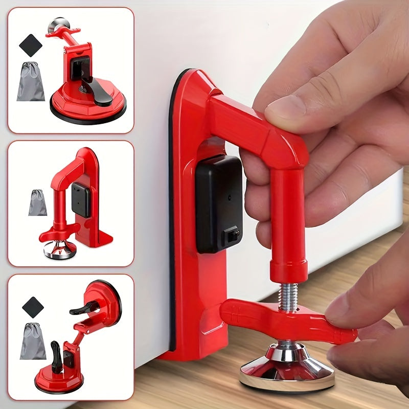 Portable Anti-Theft Alarm Door Stopper - Red